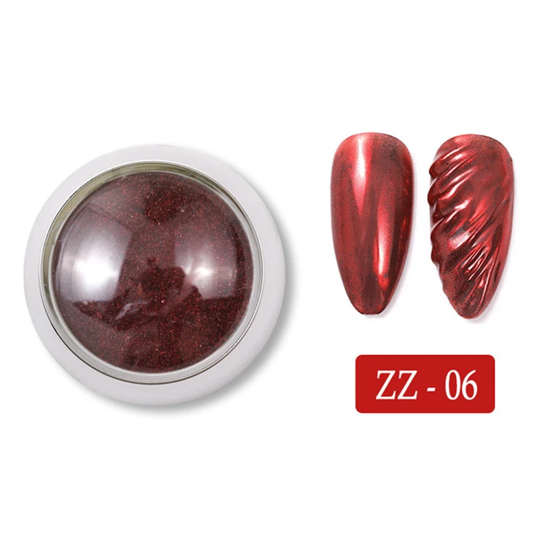 Блестящий зеркальный блестящий порошок для ногтей пигмент с металлическим