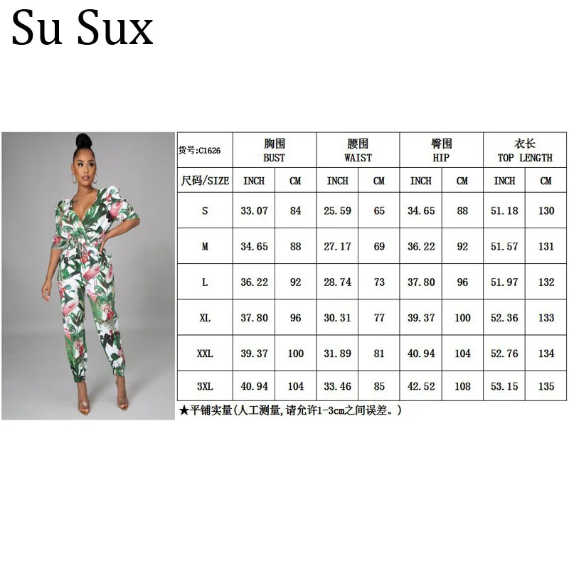 

Casual Deep V Neck Jumpsuit Women Summer 2021 Overalls Print High Waist Lace Up Long Jumspuit Vestidos Rompers Outfits Partyclub