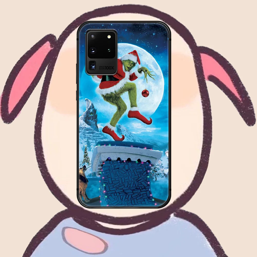 

Green ofMonster Grinch Phone Case Cover Hull For Samsung Galaxy S 7 8 9 10 e 20 FE edge uitra plus Note 9 10 20 black Funda