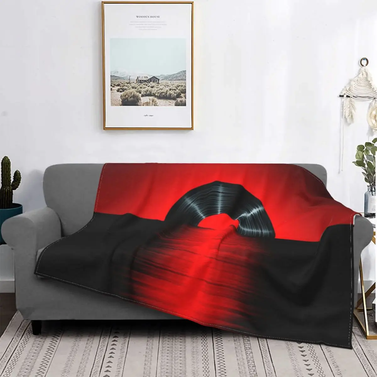 

Vinyl Sunset Red Blankets Fleece Textile Decor Album Popular Multi-function Ultra-Soft Throw Blanket for Bedding Bedroom Plush