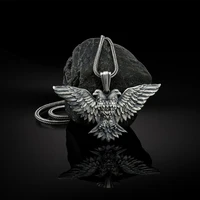 zodiac jewelry on the neck double headed eagle pendants necklaces for man punk animal pendant mens chain necklace accessories
