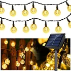 Уличная гирлянда с лампочсветильник в форме хрустального шара, водонепроницаемая садовая лампа, 50 светодиодов, Рождественское украшение, IP65, 10 м