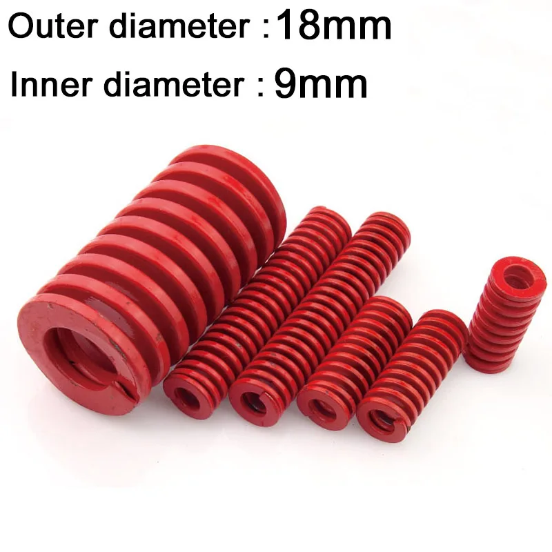 

1Pcs Mould Die Compression Spring Red Medium Load Stamping Springs For Hardware Assembly OD 18mm ID 9mm Length 20mm - 300mm