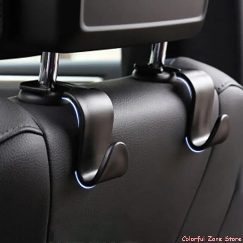 

2pcs Universal Car Headrest Back Seat Hook Seat Hanger Vehicle Organizer Holder for Handbags Purses Coats and Grocery Bag