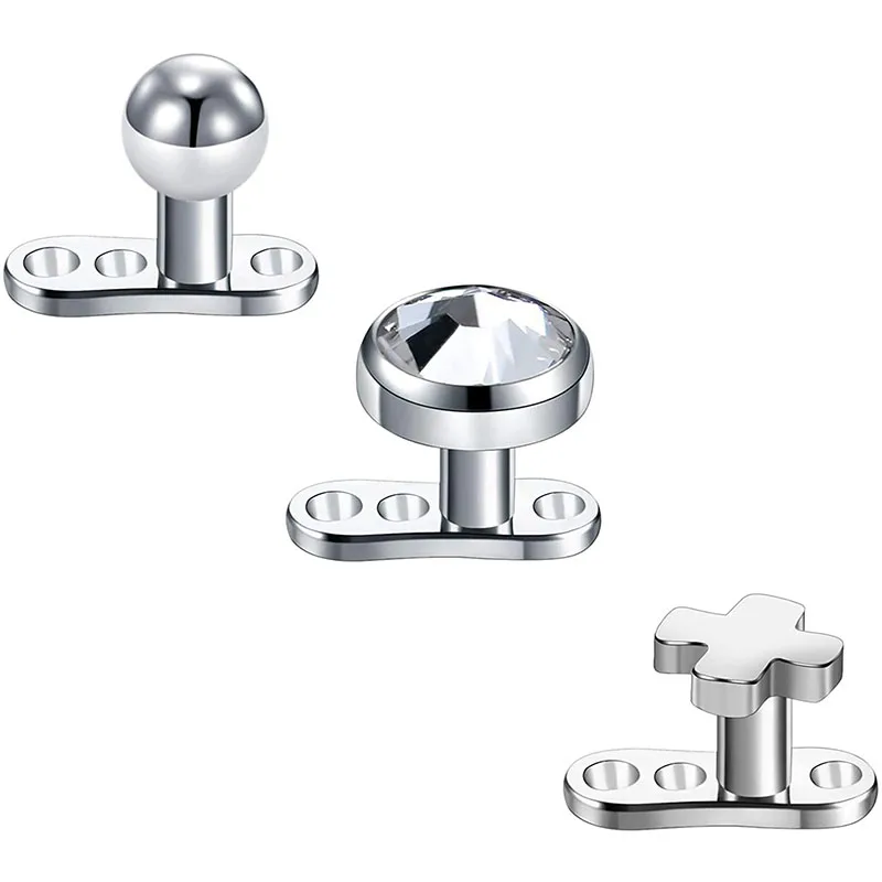 Топы и основания дермального якоря 14 г заменяемые мужские топы t хирургическая