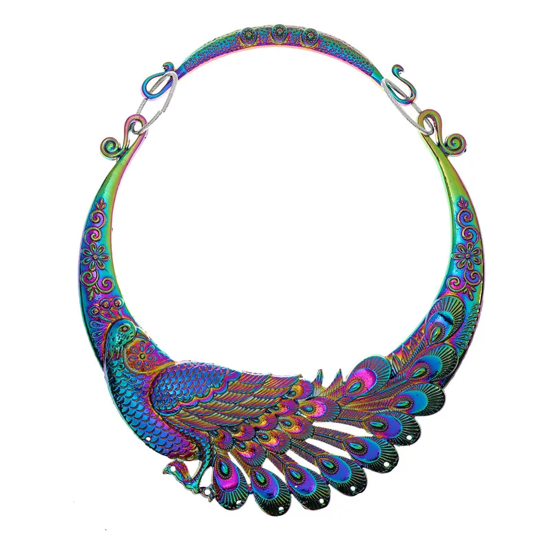 

LNRNAN Colorful Metal Collar Bangles Earrings Sets For Women Fashion Accessories Classic Geometric Necklaces 4 Pieces Set