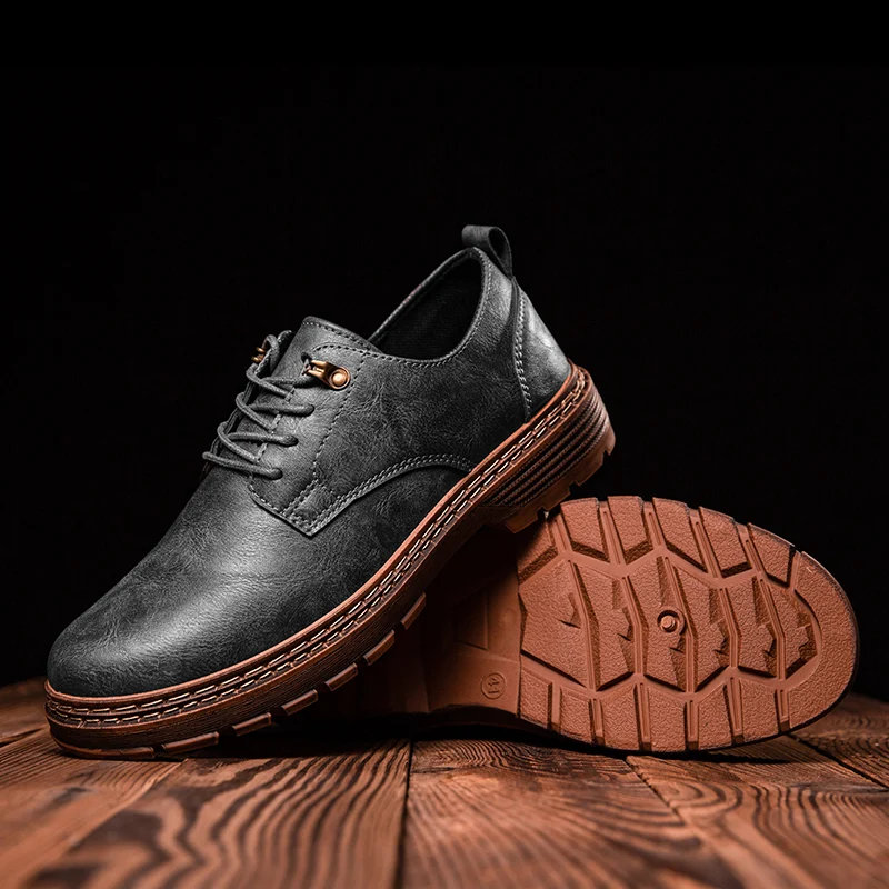 Классические мужские туфли оксфорды из искусственной кожи на шнуровке для офиса