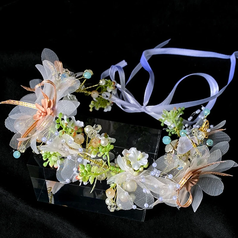 Невесты принцесса искусственная Цветочная Гирлянда макушки с регулируемой