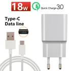 Быстрое зарядное устройство Xiaomi, QC 3,0 USB Type-C 18 Вт, для Xiaomi Redmi Note 7 8 Pro 9 S Redmi 8 8A Mi 8 Lite 9 SE Max 3 Poco X3 M3