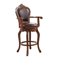 european style bar chair american solid wood back chair bar chair swivel chair leather back chair bar stool