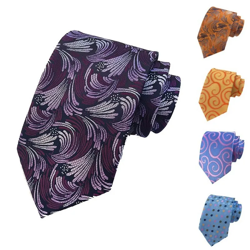 

8cm Men's Tie Classic Flower Floral Jacquard Necktie Accessories Daily Wear Cravat Wedding Party Gift Ties for Men