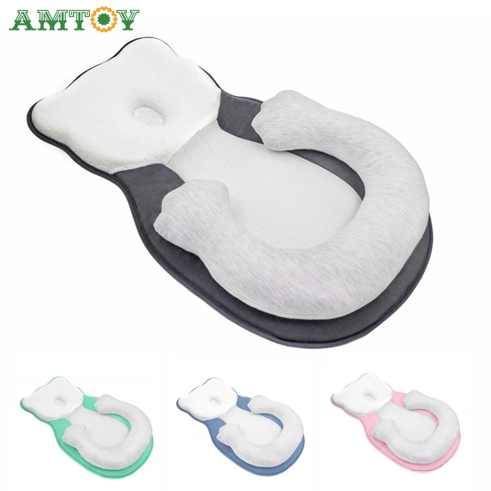 

AMTOY For 0-6M Newborn Infant Support Newborn Lounger Pillow Cute Bear Comfort Newborn Baby Nest Portable Snuggle Bed Mattress