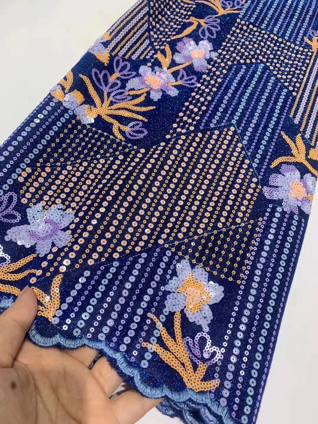 

African Net Lace Fabric 2021 High Quality Lace Nigerian French Tulle Embroidery Sequin Lace Fabric For Party Dress