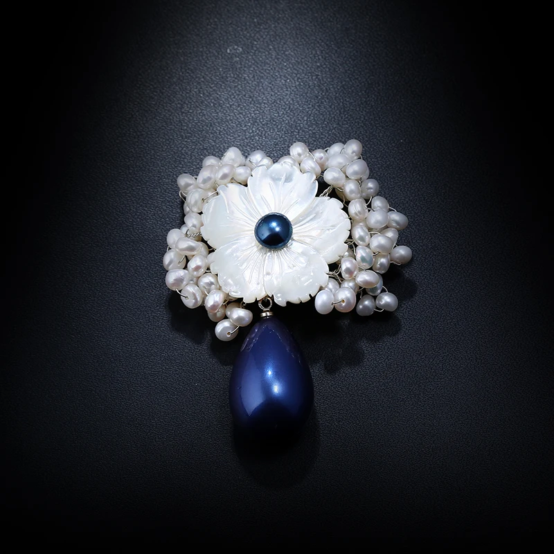 Название: синий броши с искусственным жемчугом для Для женщин ручной работы