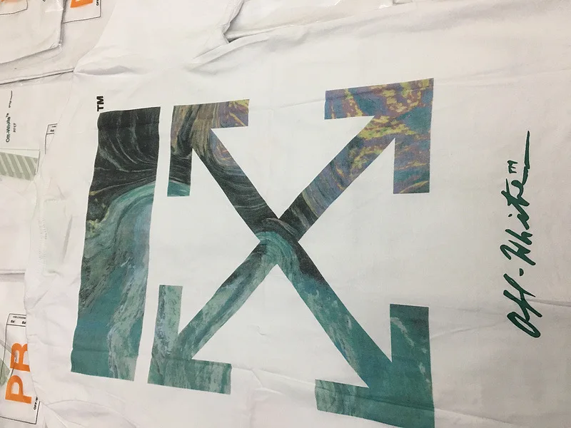 

Chao brand off white Xi'an exclusive green arrow female Unisex short sleeve