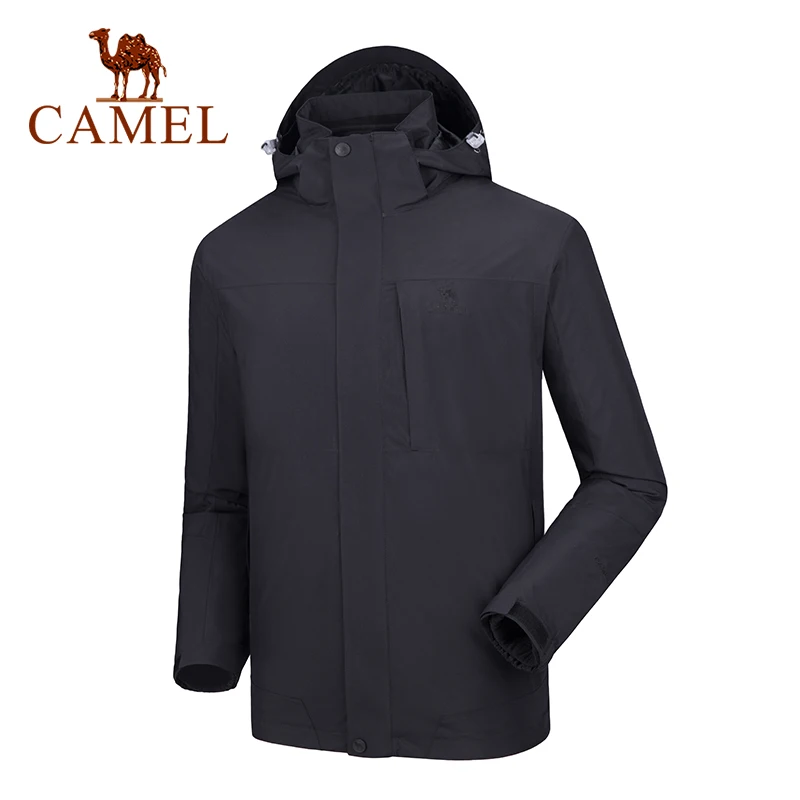 CAMEL водонепроницаемая куртка софтшелл 3в1 зимние пальто из флиса для женщин и мужчин ветровка для пешего туризма альпинизма на открытом воздухе - Цвет: 119Black