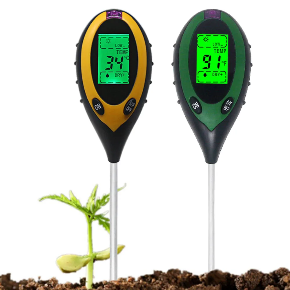 Многоцелевой цифровой рН метр 4 в 1 для почвы термометр измерения температуры