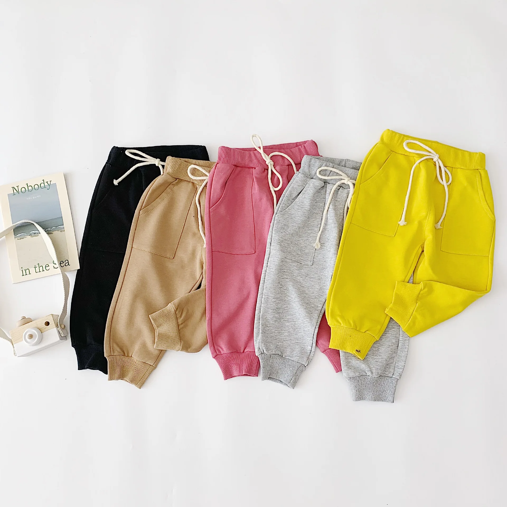Осенние детские хлопковые спортивные брюки модель 2019 года однотонные для