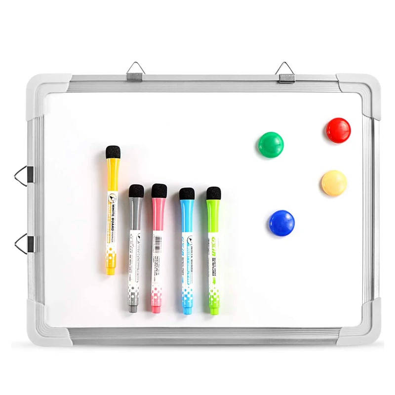 

Dry Erase White Board, Magnetic Portable Hanging Whiteboard Easel for Wall with Markers and Magnets for Kids Drawing
