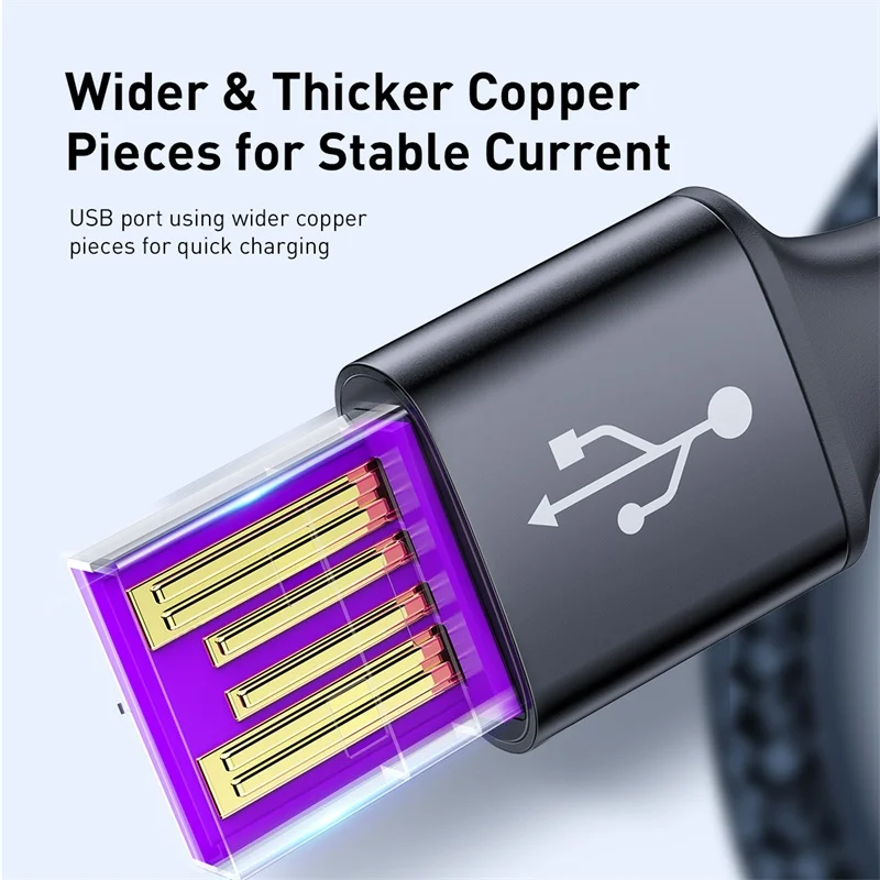 Кабель Baseus USB Type C для Huawei Mate 30 20 P30 P20 Pro Lite 5A 40 Вт USB-кабель быстрой зарядки USB-C кабель