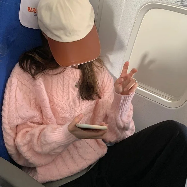 

Пуловер женский вязаный в стиле ретро, Осень-зима 2021