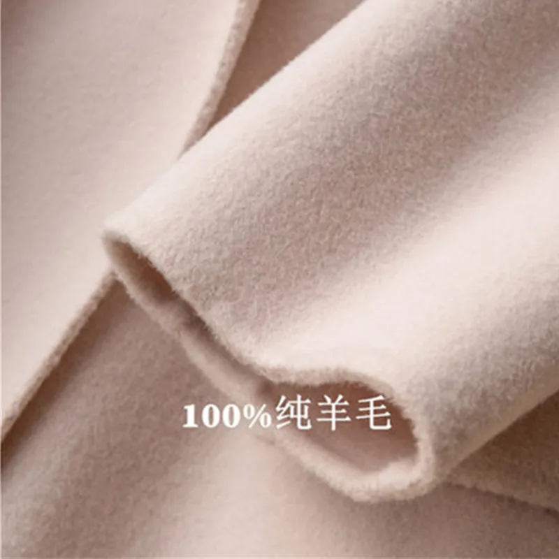 

2020 Winter Coat Fashion Double Faced Cashmere Coat Female Autumn Slim Thicken Warm Wool Jacket 100% Pure Woolen Overcoat Women