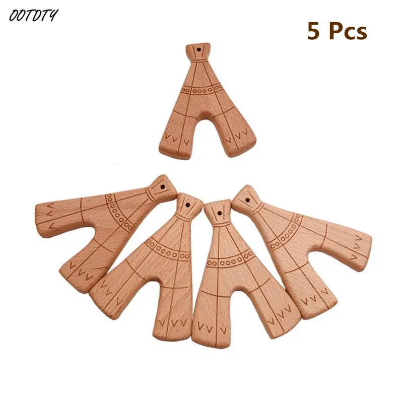 Безопасный детский прорезыватель из бука в форме башни без бисфенола | Мать и