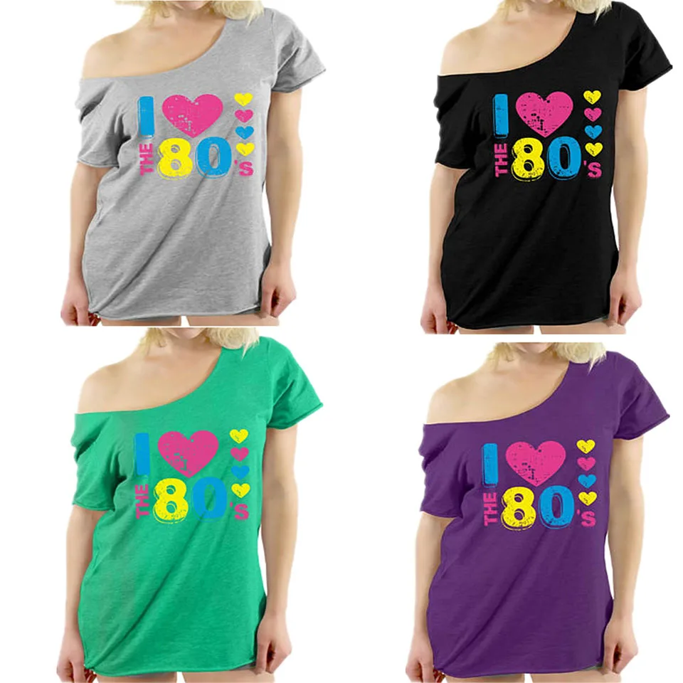 

Summer 2021 T Shirt New Casual Korean Style Fashion T Shirt One Shoulder Top Loose Shirt With Print Cute Clothes Harajuku Sexy