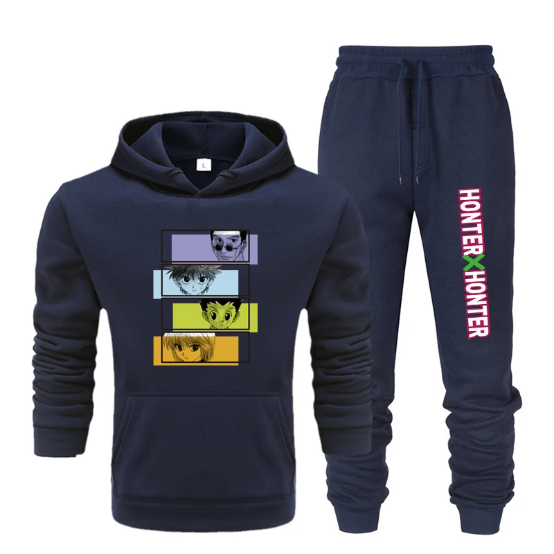 

Fall/Winter Men's Casual Hoodie Sweatshirt Two-piece Jacket + Elastic Waist Pants Men's Large Size S-3XL