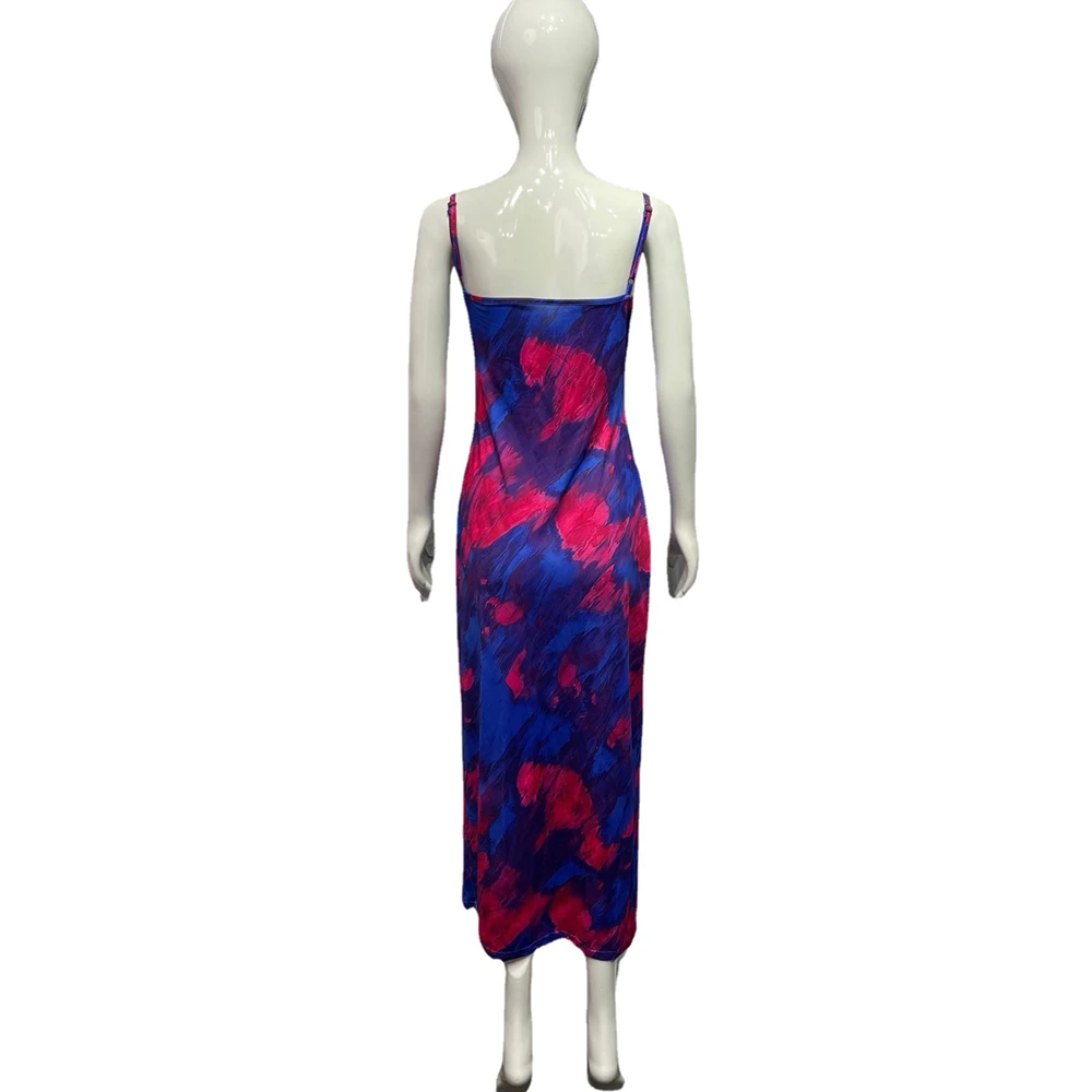 

2021 Summer Hot Style Boho Sundress Women's Sexy Print Pile Neck Sling Halter Dress Ladies Backless Sleeveless Spaghetti Strap