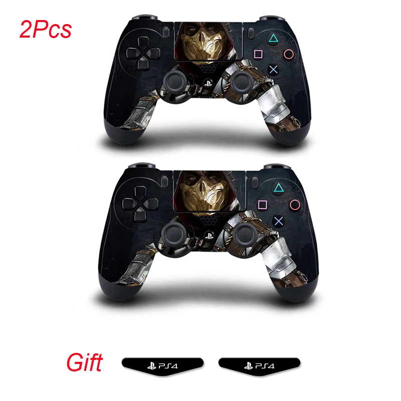 Mortal Kombat 2 шт. полностью покрывающие контроллер наклейки на кожу для Playstation 4 Dualshock
