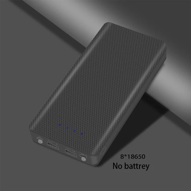 Black No Battery Micro type C usb порты DIY Внешний Аккумулятор Чехол 18650 батарея светодиодный светильник зарядка цифровой дисплей внешний аккумулятор комплект частей Внешнее зарядное устройство - Цвет: Black No Battery