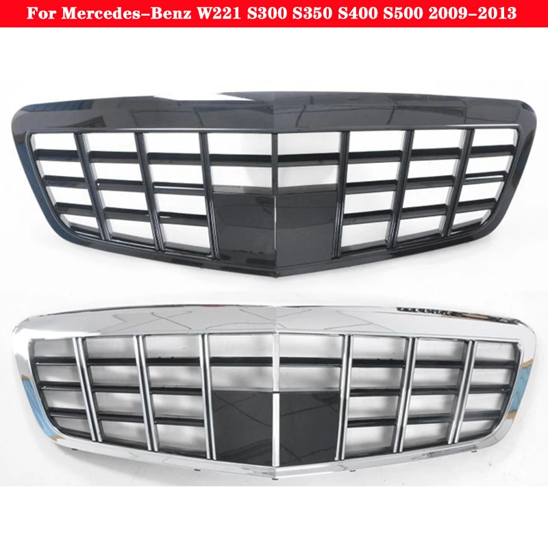 

For Mercedes-Benz S300 S350 S400 S500 W221 2009-2013 Car styling Middle grille Maybach ABS plastic GT front grille vertical bar