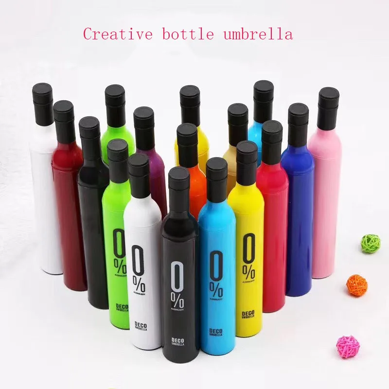 Компактный складной зонт для винной бутылки креативный переносной от солнца