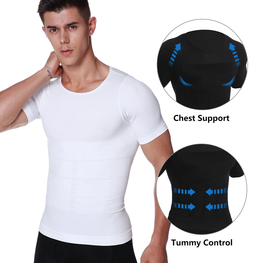 Корсет мужской утягивающий с коротким рукавом корсет пояс для живота нижнее