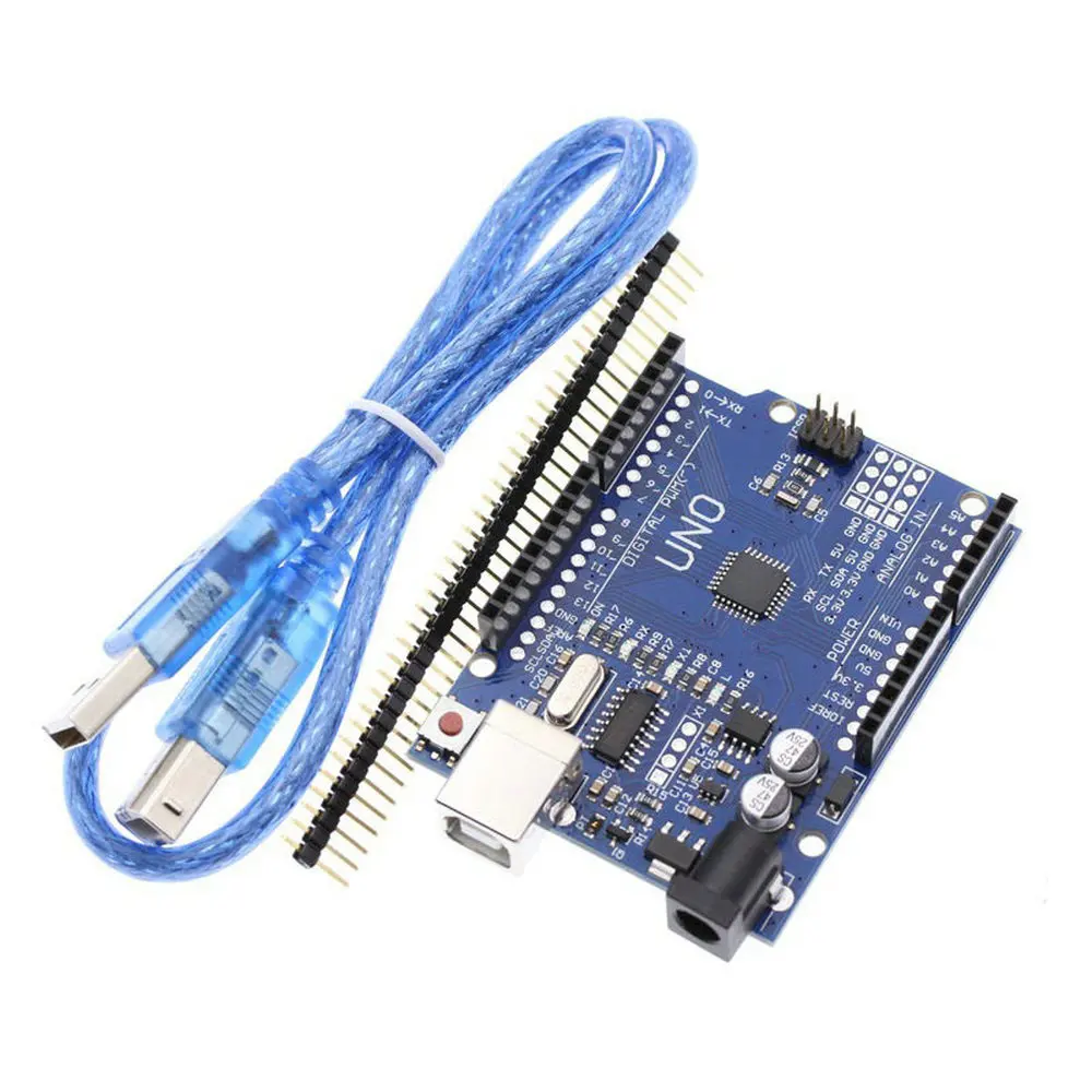 Макетная плата UNO R3 MEGA328P CH340G чип 16 МГц для arduino с USB кабелем совместим MEGA 2560 R3|Детали