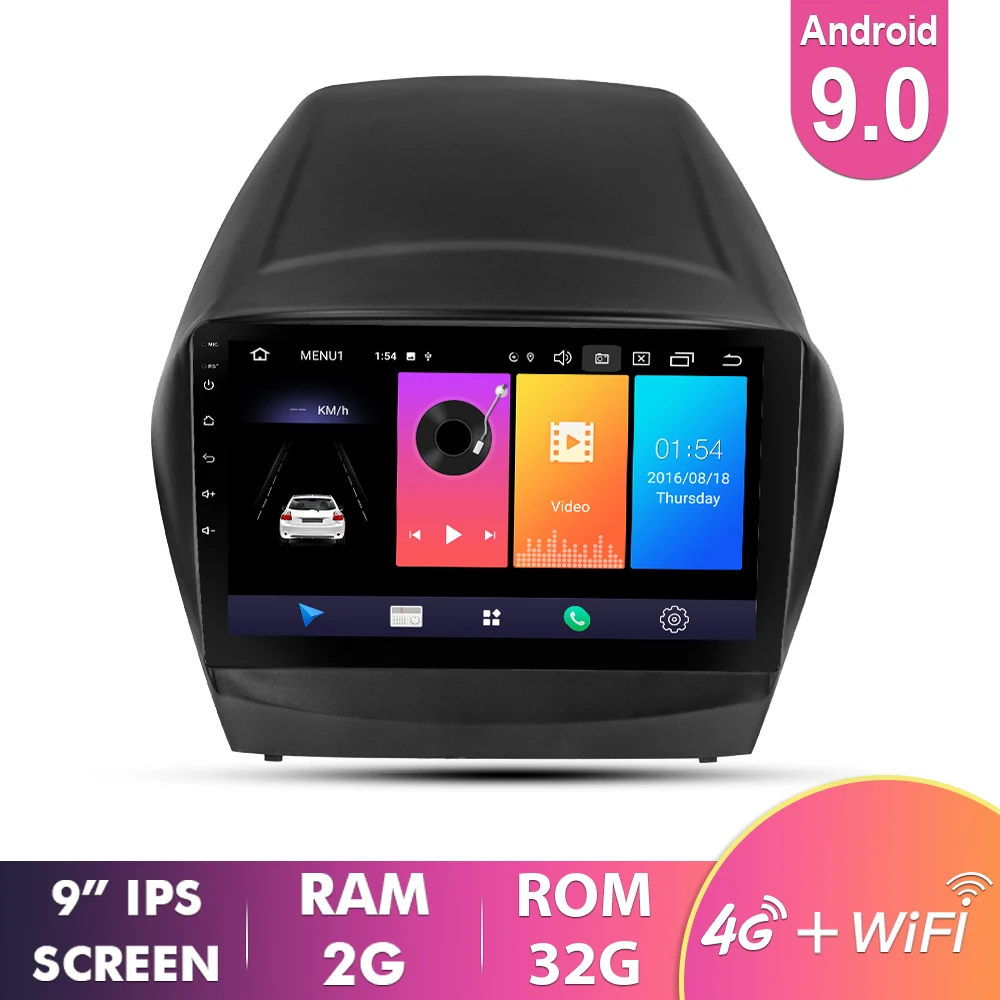 9inch 2G 32G with4G Ekiy " ips Android 9,0 не 2 Din Автомобильный мультимедийный плеер авторадио стерео для hyundai IX35 2010- gps навигация MP3 MP4 MP5 - Цвет: 9inch 2G 32G with4G