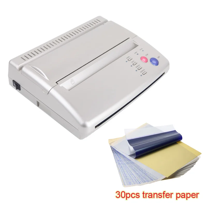 Machine with paper Машина для переноса татуировки, копировальная машина, принтер для рисования, термотрафарет, бумажный аппарат, копир, переводная бумага для татуировки, Перманентная поставка для художника - Цвет: Machine with paper