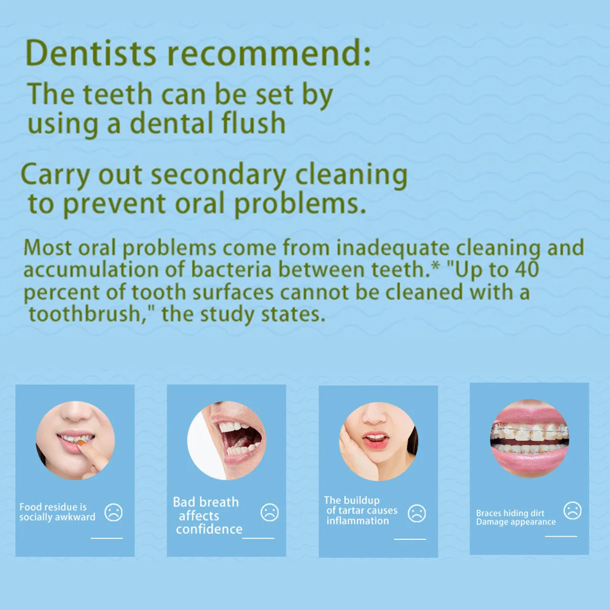 

Portable 3 Modes Oral Irrigator Dental Water Flosser USB Rechargeable Water Jet 175ml Water Tank IPX7 Waterproof Teeth Cleaner