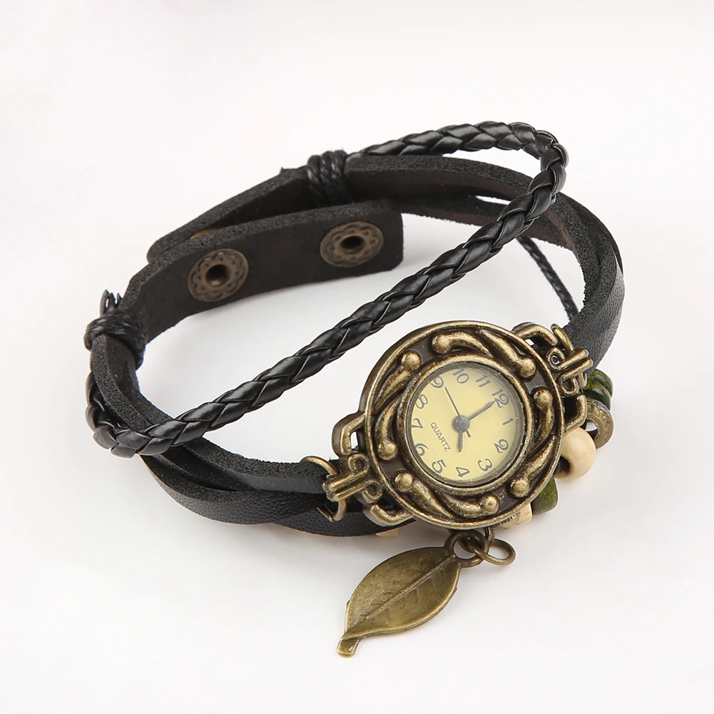 Women Vintage Wrist Watch Butterfly Leaf Fashion Faux Leather band Bracelet Water Quartz Hand Clock reloj mujer relogio | Наручные часы