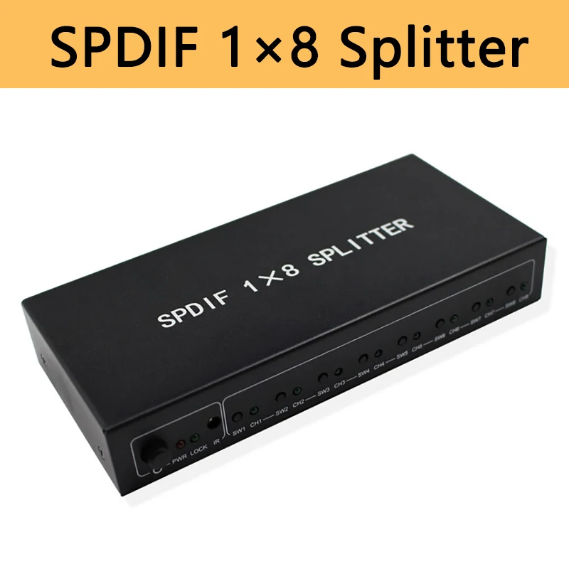 Цифровой оптический аудио преобразователь с 8 портами разделитель SPDIF 1x8