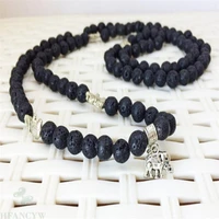 8mm lava stone mala necklace 108 beads gemstone pendant reiki yoga gemstone buddhism unisex meditation wristband cuff
