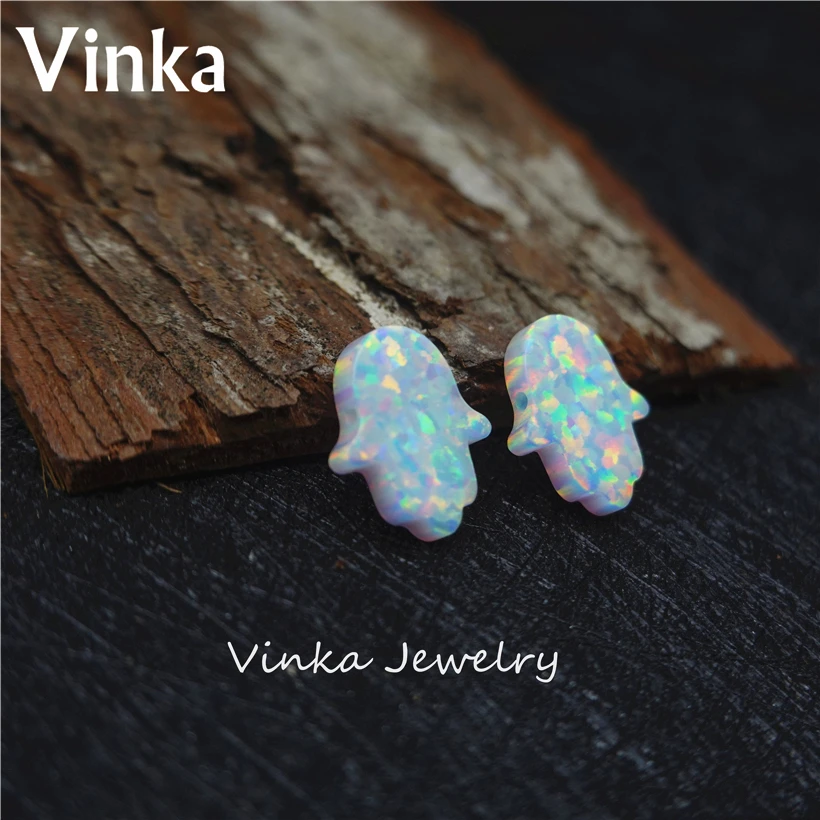 10pcs/lot Wholesale 11x13mm Opal Hamsa Pendant Charms Synthetic &amp Hand for DIY Jewelry Necklace | Украшения и аксессуары
