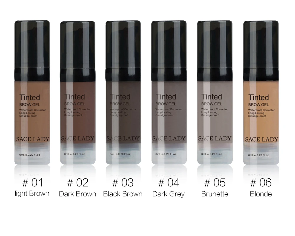 6 цветов гель для бровей водостойкий оттенок набор кистей макияжа коричневый