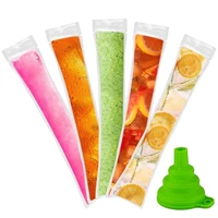 disposable popsicle bags 120pcs freezer tubes ice bags with funnel and ice sleeves for juice ice candy pops fruit