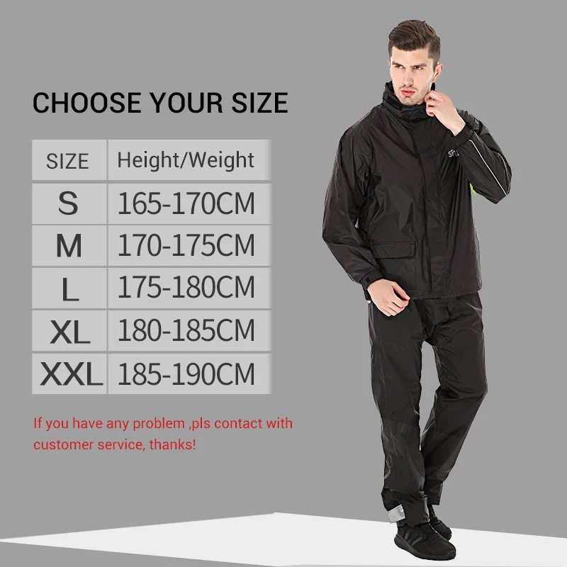 

SINOLL Waterproof Raincoat+Rain Pants Motorcycle Rain Suit Motorcycle Rain Jacket Sports Riding Motorbike Raincoats Motorcycle