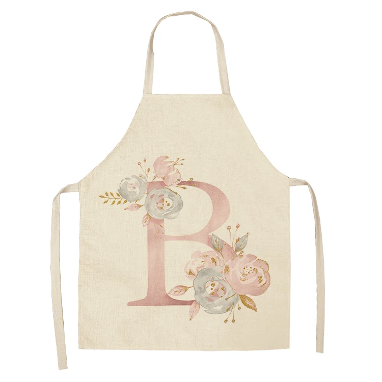 1 шт. розового цвета с цветочным рисунком для девочек из хлопка и льна фартуки