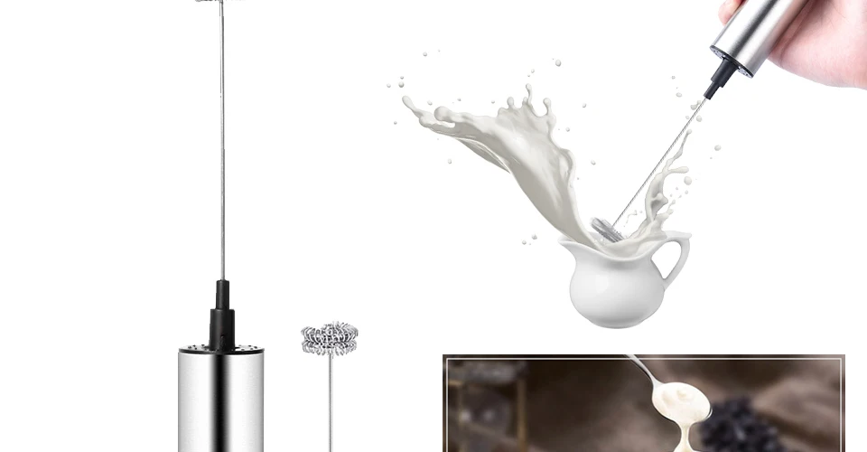 Горячая Распродажа Электрический вспениватель молока 2 венчик ручной кухонный