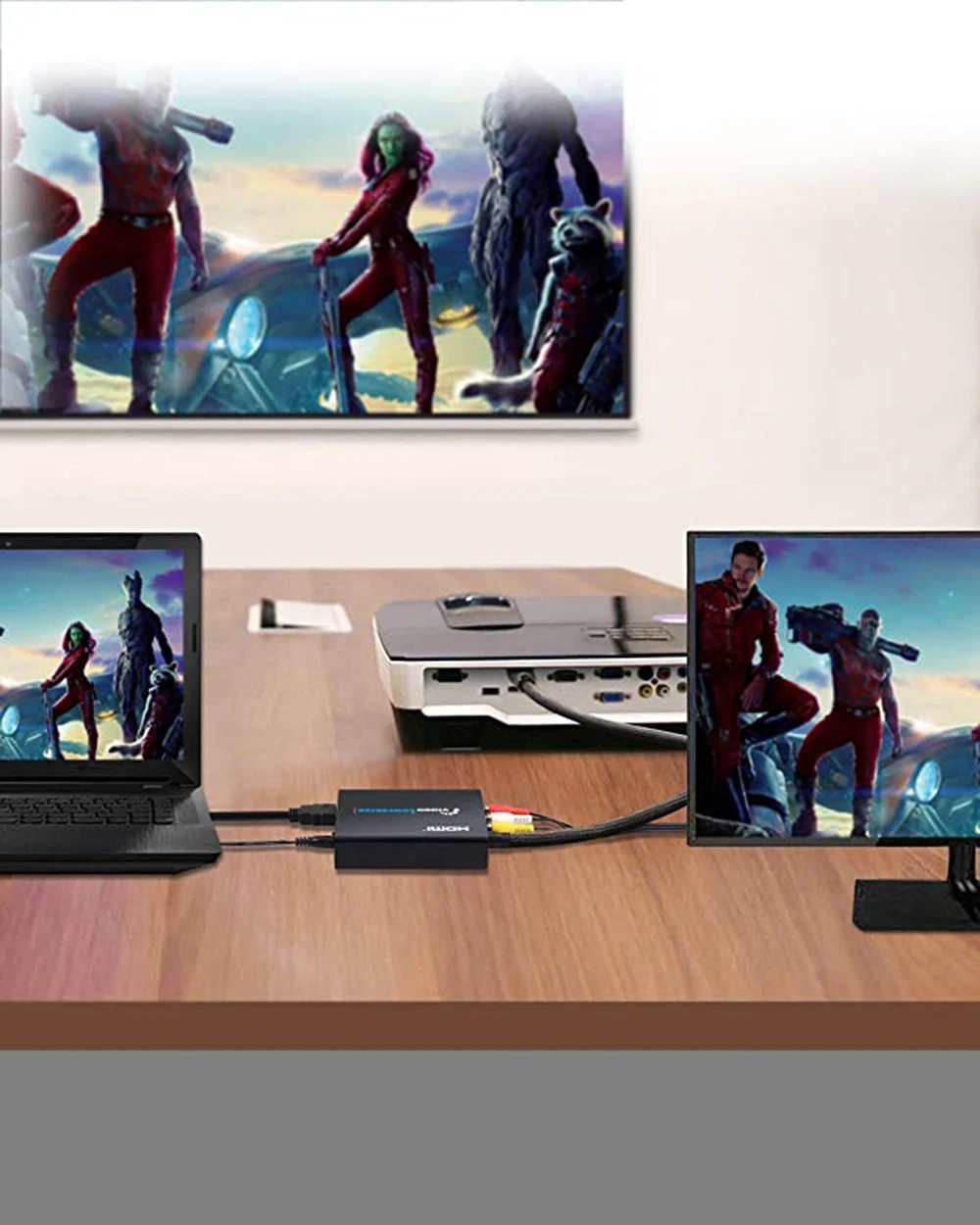 Переходник с HDMI на композитный 3RCA AV S-Video R / L аудио Vdieo адаптер поддержкой 720P 1080P для