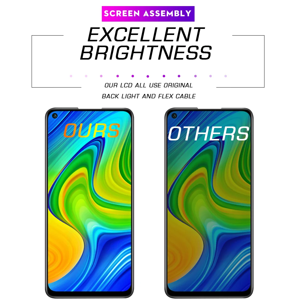 ЖК-дисплей с рамкой для Xiaomi Redmi Note 9 сменный сенсорный экран дигитайзером в сборе |
